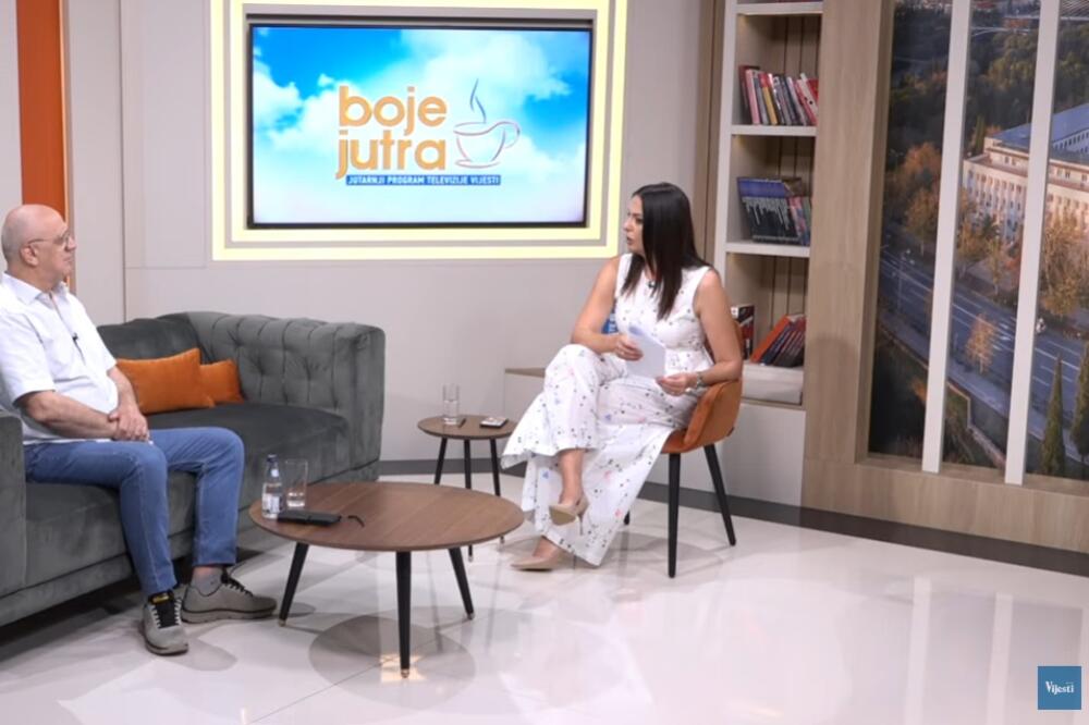 Pavićević u studiju Boja jutra, Foto: Screenshot/TV Vijesti
