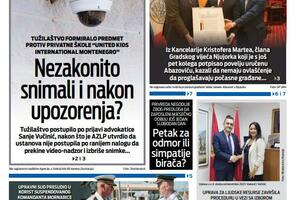 Naslovna strana "Vijesti" za 27. jun 2026. godine