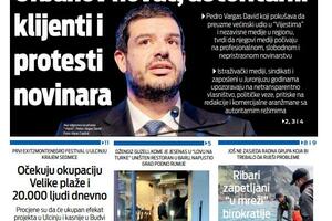 Naslovna strana "Vijesti" za 29. jun 2026. godine