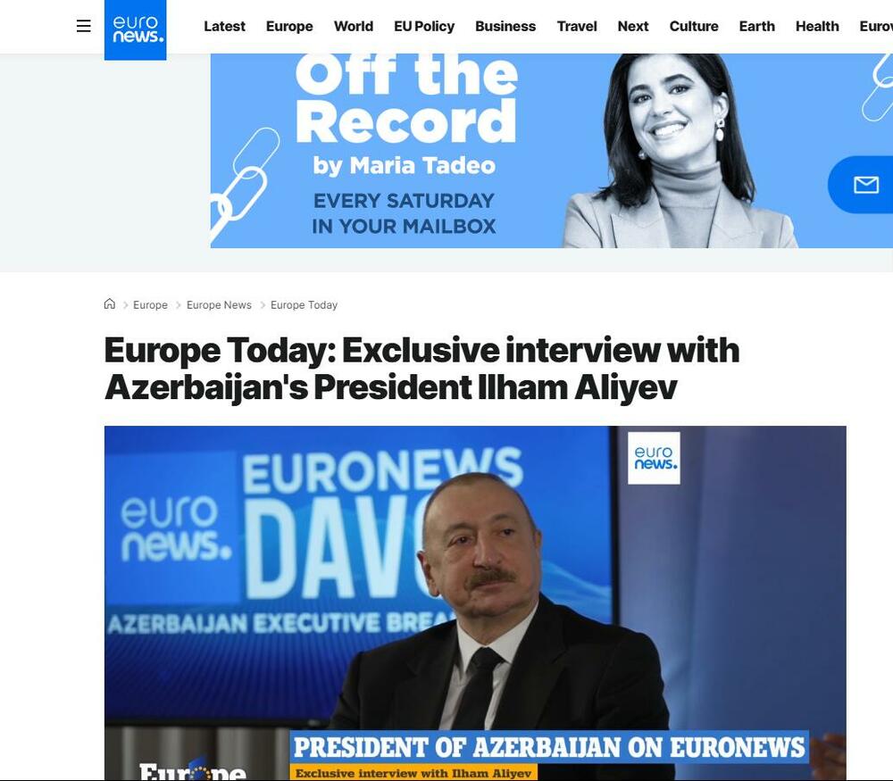 intervju Alijev Euronews