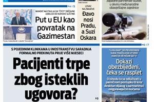 Naslovna strana "Vijesti" za 30. jun 2026. godine