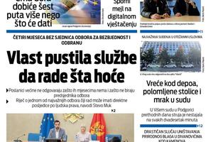 Naslovna strana "Vijesti" za 2. jul 2026. godine