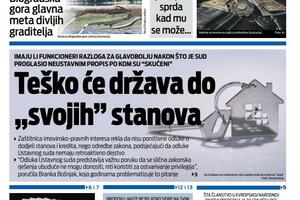 Naslovna strana "Vijesti" za 3. jul 2026. godine