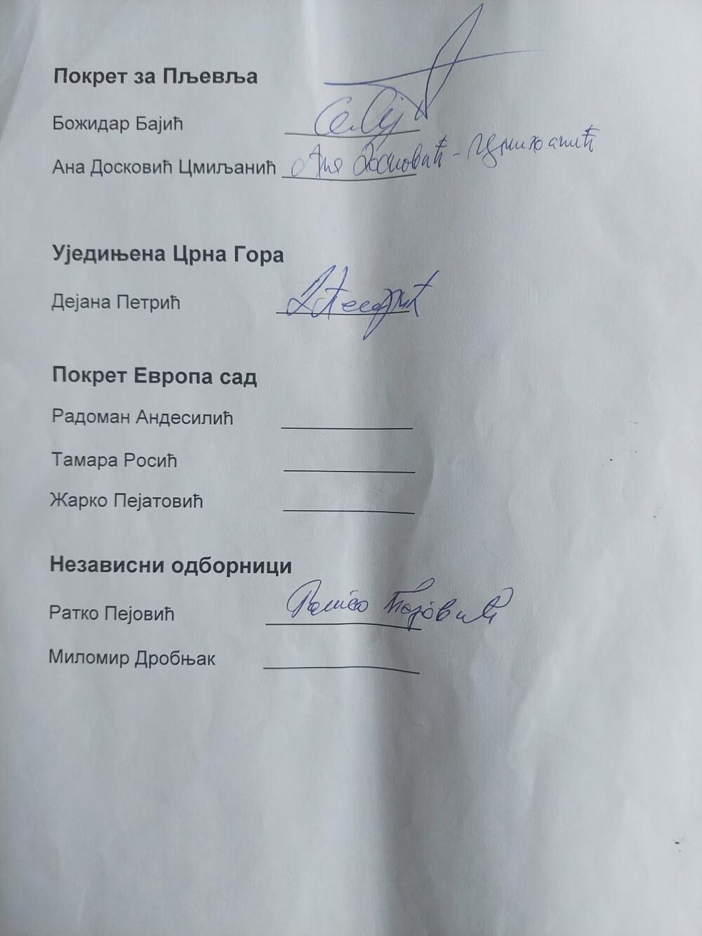 <p>"Odbornici Pokreta Evropa sad nisu stavili svoj potpis na našu inicijativu", saopštio je pljevaljski odbor DNP-a</p>