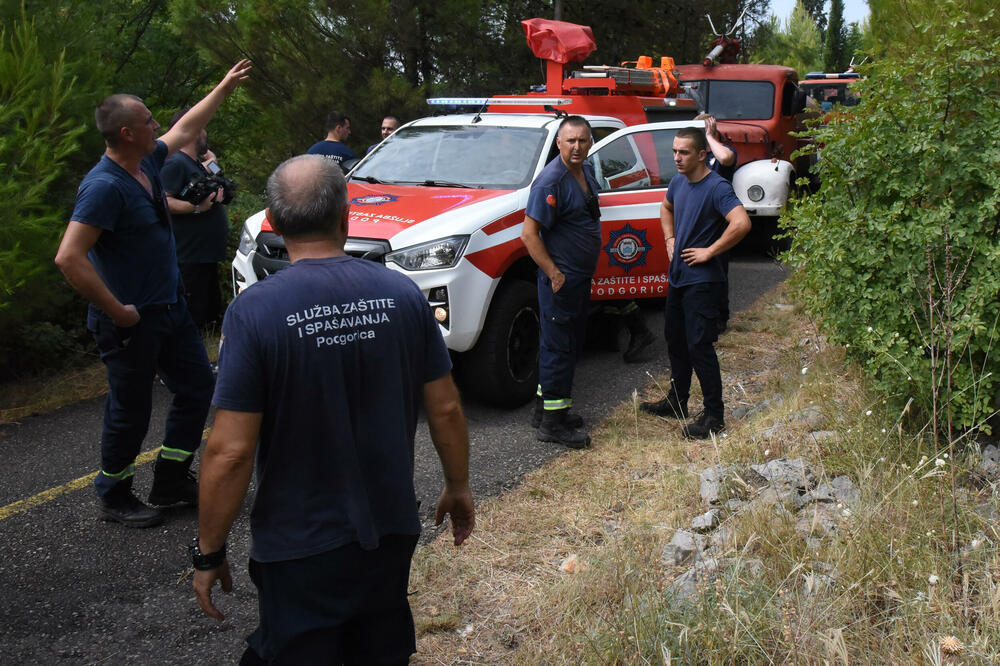 Sa jedne od akcija gašenja požara na brdu Gorica, Foto: Luka Zekovic