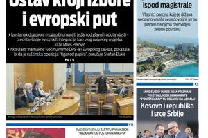 Naslovna strana "Vijesti" za 4. jul 2026. godine