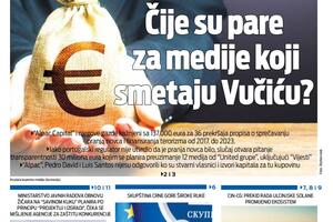Naslovna strana "Vijesti" za 6. jul 2026. godine