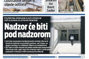 Naslovna strana "Vijesti" za 7. jul 2026. godine