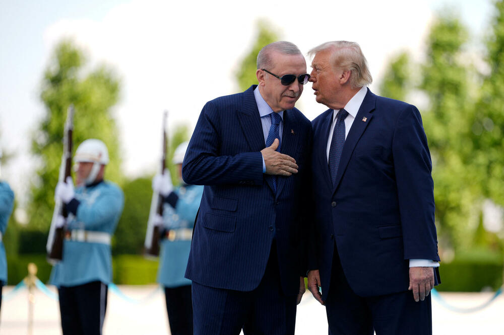 Erdogan i Tramp juče u Ankari, Foto: Rojters
