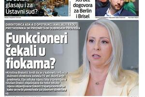 Naslovna strana "Vijesti" za 9. jul 2026. godine