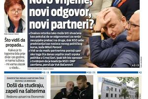 Naslovna strana "Vijesti" za 10. jul 2026. godine