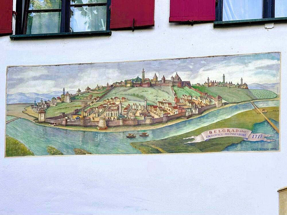 Istorijski mural koji prikazuje Beograd