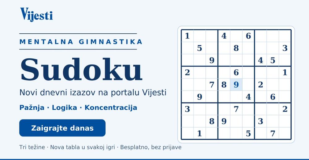 Vježbajte pažnju i logiku uz Sudoku — novi izazov na portalu...