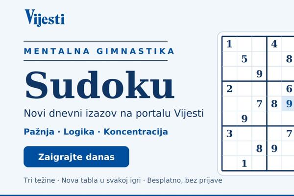 Vježbajte pažnju i logiku uz Sudoku &mdash; novi izazov na portalu...