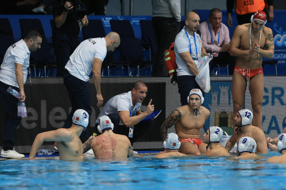 Ćirović dok je vodio Maltu na EP u Beogradu, Foto: European Aquatics