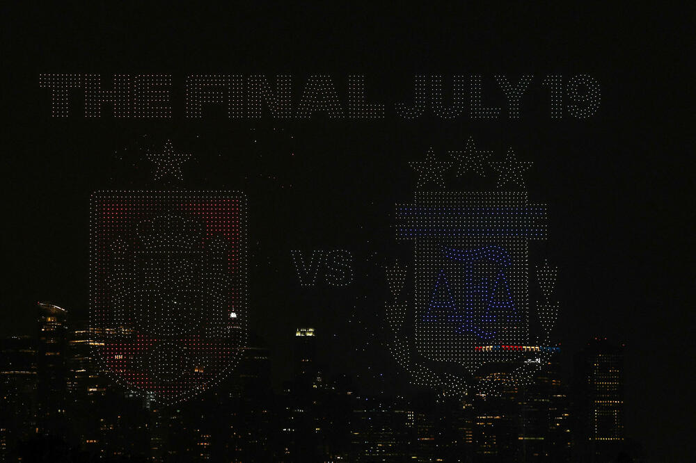 Dron šou iznad Njujorka u čast finalista Mundijala, Foto: Reuters