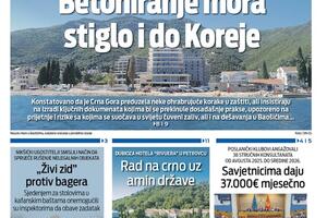 Naslovna strana "Vijesti" za 20. jul 2026. godine