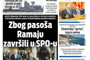 Naslovna strana "Vijesti" za 21. jul 2026. godine