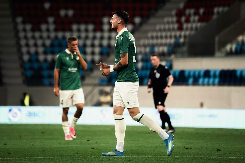 Đukanović nakon prvog gola za Đer, Foto: X/ETO FC
