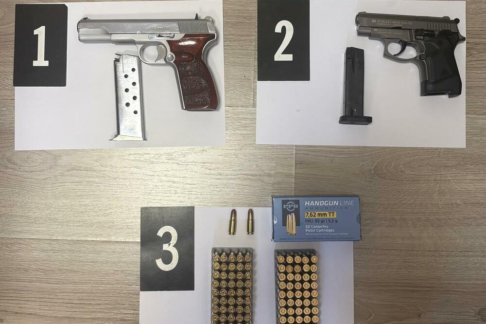 Pronađeni pištolji i municija, Foto: Uprava policije