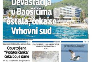 Naslovna strana "Vijesti" za 26. jul 2026. godine