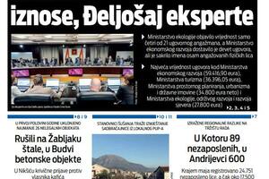 Naslovna strana "Vijesti" za 2. avgust 2026. godine