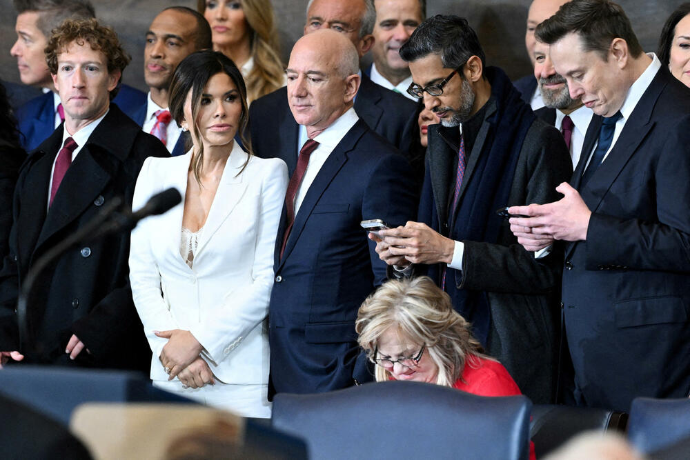 “Tehno oligarsi”: Mark Zakerberg, Džef Bezos, Sundar Pičaj i Ilon Mask na Trampovoj inauguraciji