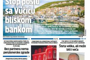 Naslovna strana "Vijesti" za 9. avgust 2026. godine
