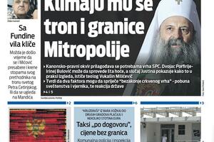 Naslovna strana "Vijesti" za 11. avgust 2026. godine