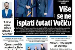 Naslovna strana "Vijesti" za 13. avgust 2026. godine