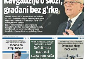Naslovna strana "Vijesti" za 15. avgust 2026. godine