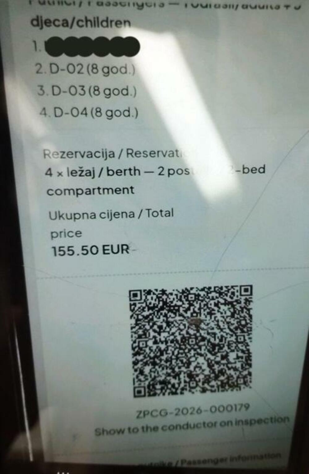 Karta za koju osobolje voza nije imalo evidenciju