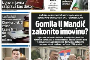 Naslovna strana "Vijesti" za 18. avgust 2026. godine