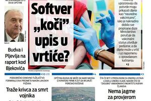 Naslovna strana "Vijesti" za 19. avgust 2026. godine