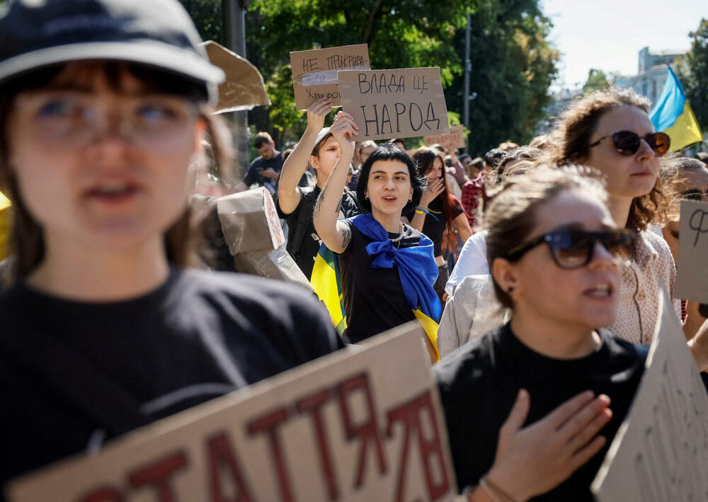 Protest u Kijevu zbog odluke Zelenskog da smijeni Fedorova sa mjesta ministra odbrane