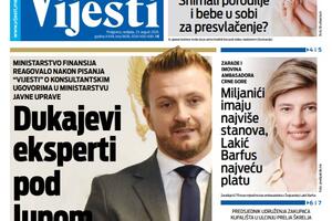Naslovna strana "Vijesti" za 23. avgust 2026. godine