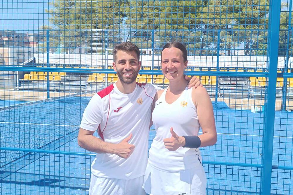 Crnogorski miks dubl u padelu, Đanluka Pelonci i Ivanka Simonović, Foto: Vijesti