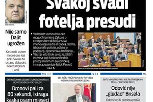 Naslovna strana "Vijesti" za 25. avgust 2026. godine