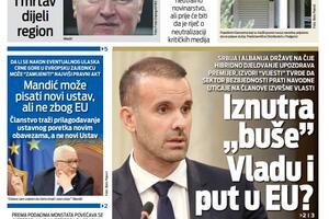 Naslovna strana "Vijesti" za 28. avgust 2026. godine