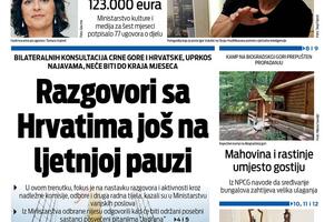 Naslovna strana "Vijesti" za 31. avgust 2026. godine