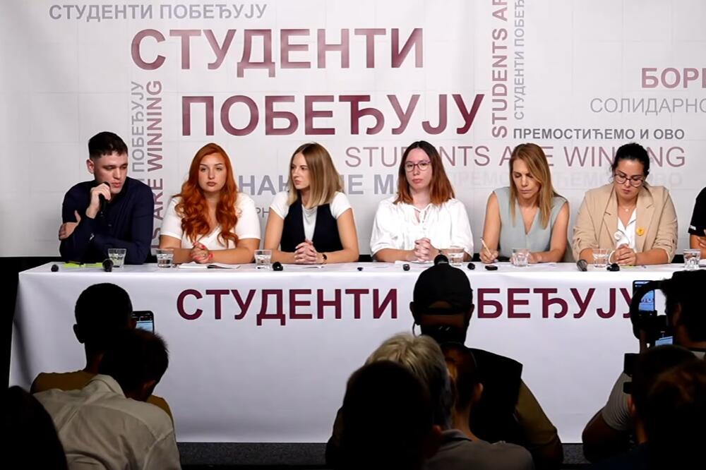 Sa konferencije za medije Studenata u blokadi, Foto: Studenti u blokadi