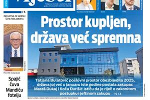 Naslovna strana "Vijesti" za 3. septembar 2026. godine