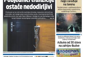 Naslovna strana "Vijesti" za 6. septembar 2026. godine