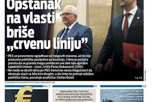Naslovna strana "Vijesti" za 6. septembar 2026. godine