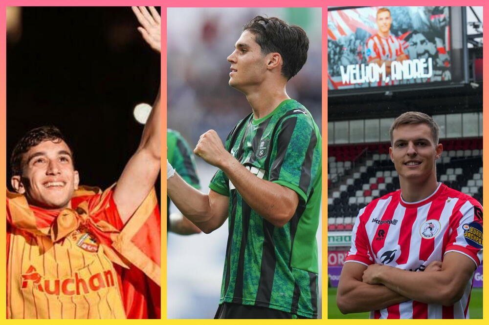 Bulatović, Adžić i Kostić, Foto: RC Lens/X, X/SassuoloUS, Sparta Rotterdam