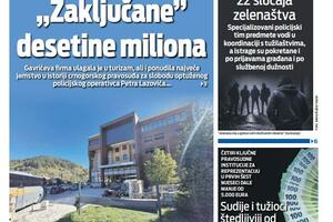 Naslovna strana "Vijesti" za 14. septembar 2026. godine