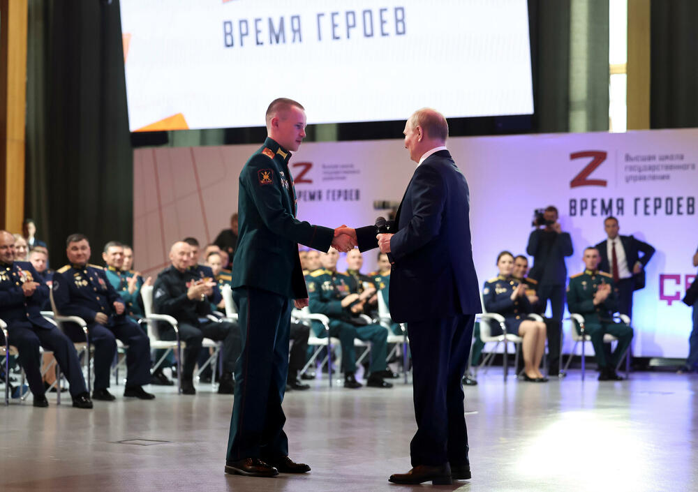 Putin i Stepan Belov, koji je dobio zvanje heroja Rusije