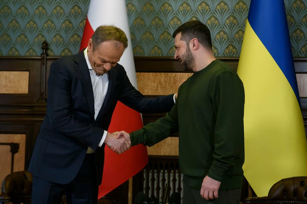 Premijer Poljske Donald Tusk i predsjednik Ukrajine Volodimir Zelenski