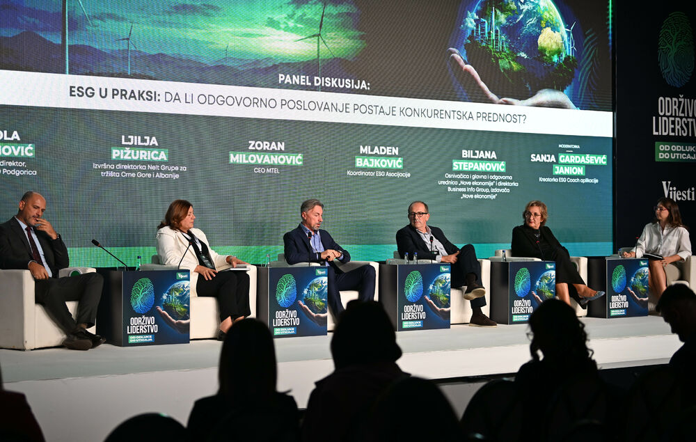 <p>Vijesti organizovale konferenciju koja je okupila okupiće predstavnike institucija, međunarodnih organizacija, poslovne, akademske i finansijske zajednice, civilnog sektora, kao i stručnjake iz oblasti održivog razvoja, energetike, investicija i ESG-a</p>