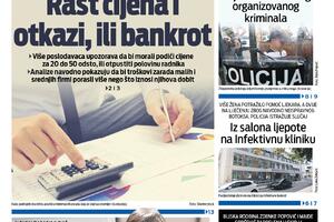 Naslovna strana "Vijesti" za 26. septembar 2026. godine